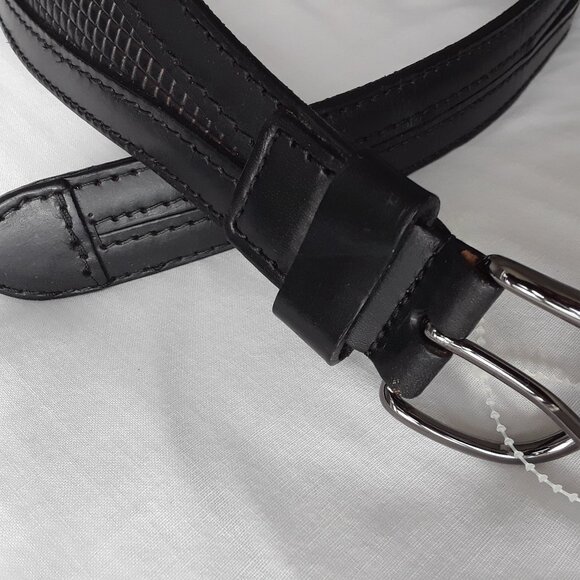 JACOB Genuine Leather Wide Black Belt  New - Picture 3 of 11